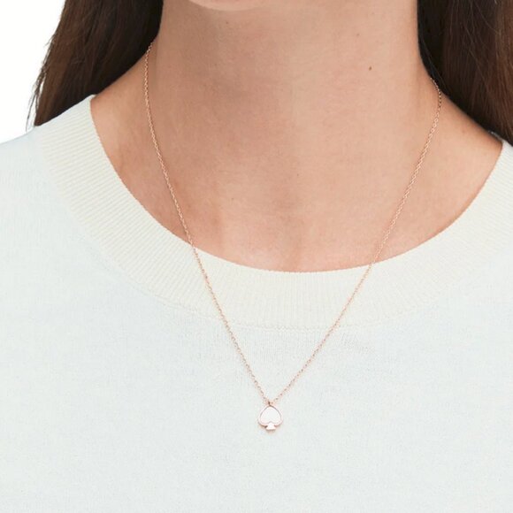 Kate Spade Everyday Spade Mini Signature Pendant in Blush with Jewelry Bag - Picture 4 of 5